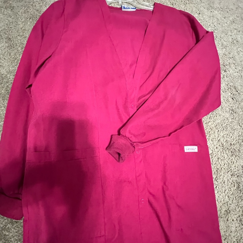 Hot pink scrub jacket with pants